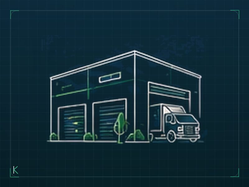 Distribution centre with dock doors and pallet staging
